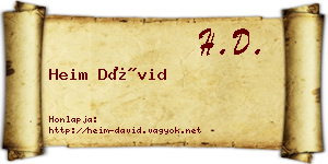 Heim Dávid névjegykártya